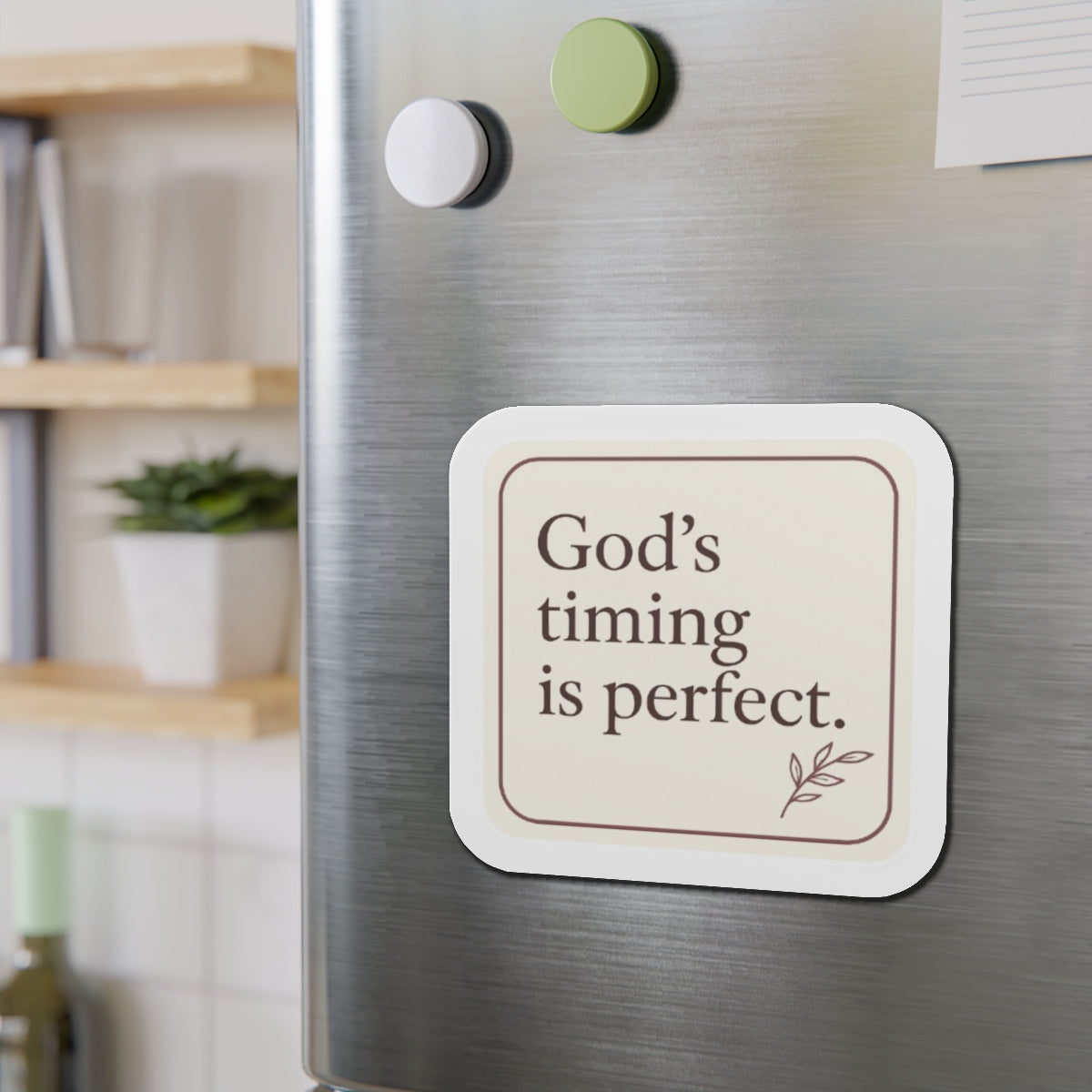 God's Timing is Perfect Die-Cut Magnet, Inspirational Magnet, Christian Decor, Unique Gift, Home Office Accessory, Reminder Magnet