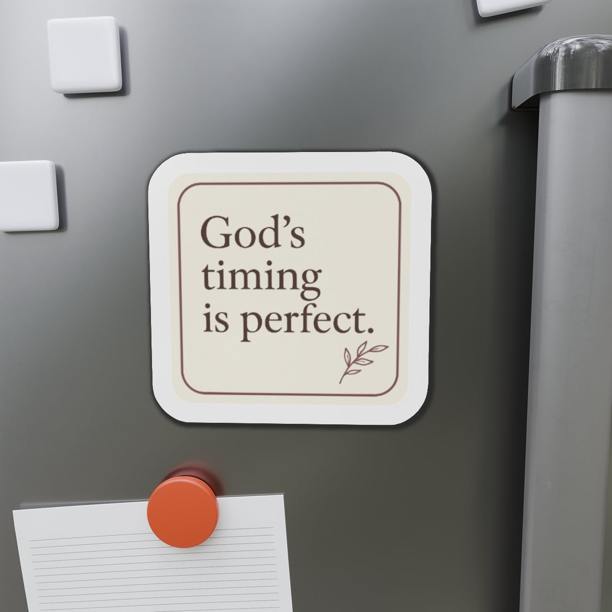 God's Timing is Perfect Die-Cut Magnet, Inspirational Magnet, Christian Decor, Unique Gift, Home Office Accessory, Reminder Magnet